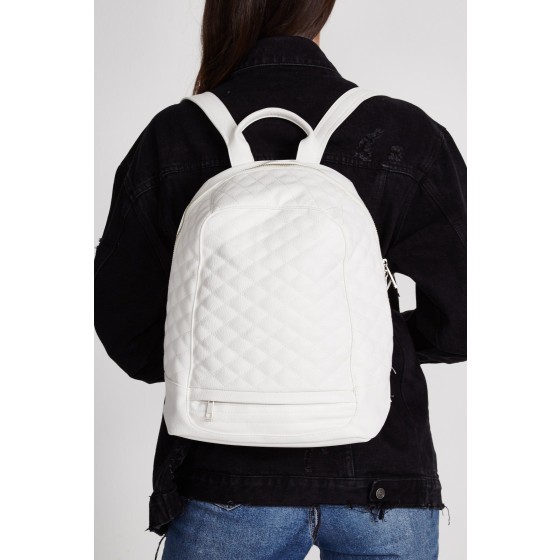 Liquorish White Zip Around Backpack
