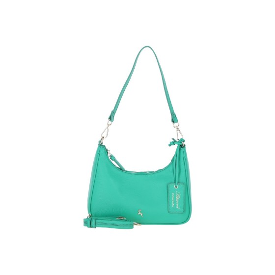 Real Leather Shoulder Bag with Detachable Crossbody Strap