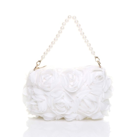 Flower Rose Ruffle Wedding Evening Clutch Bag