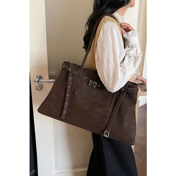'Hadley' Women's Large Shoulder Double Belted Tote Bag