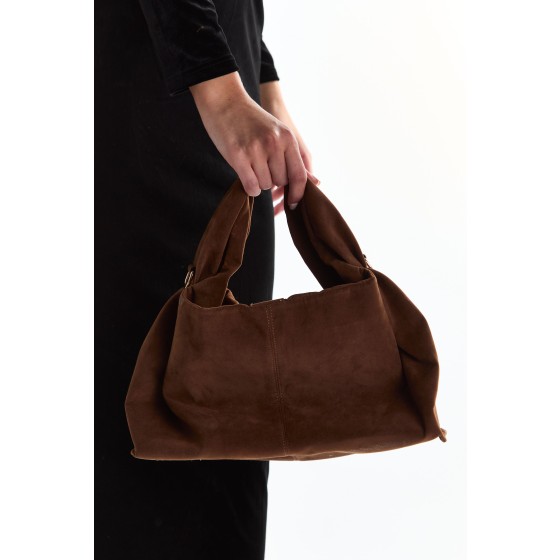 Slouch faux suede shoulder bag