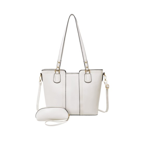 2 Pcs Elegant PU Leather Tote Bag Set