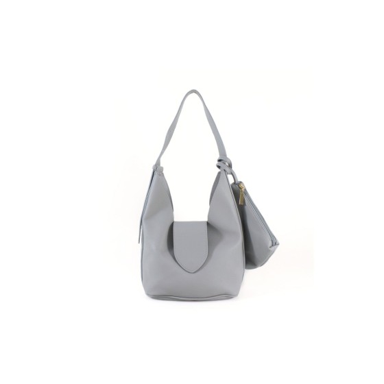 Emelina Curved Strap Shoulder Bag With Pouch Detail
