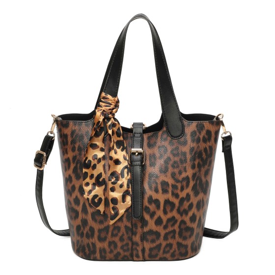 2in1 Leopard Print  Shoulder Bag With Detachable Messenger Handbag