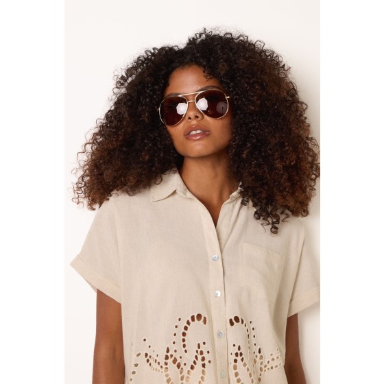 Gold Frame Aviators With Polarised Lense