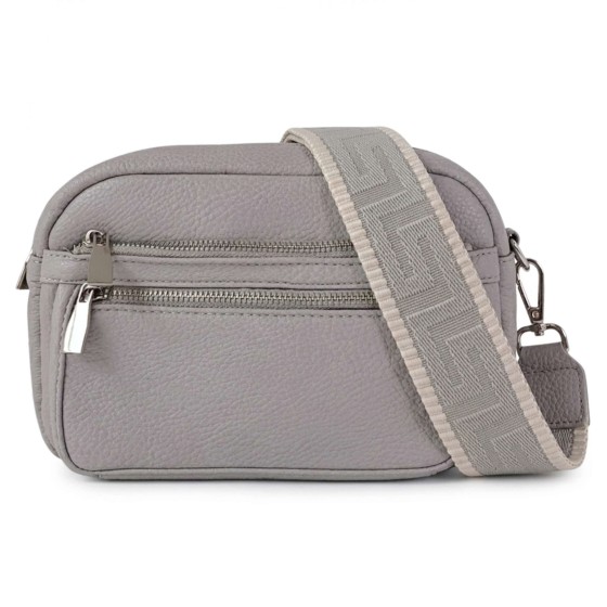 Multi Pockets Double Compartments Canvas Strap Crossbody Bag