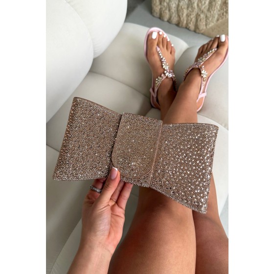 Crystal Luxe Bow Clutch Bag