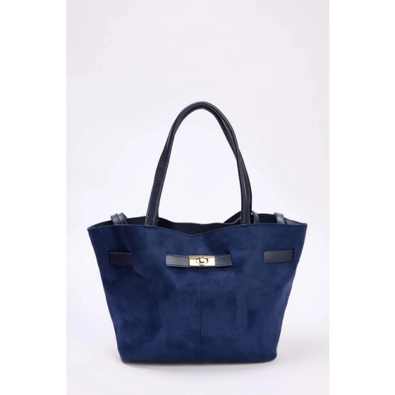 Suede Tote With Soft Handle And Cross-Body Strap