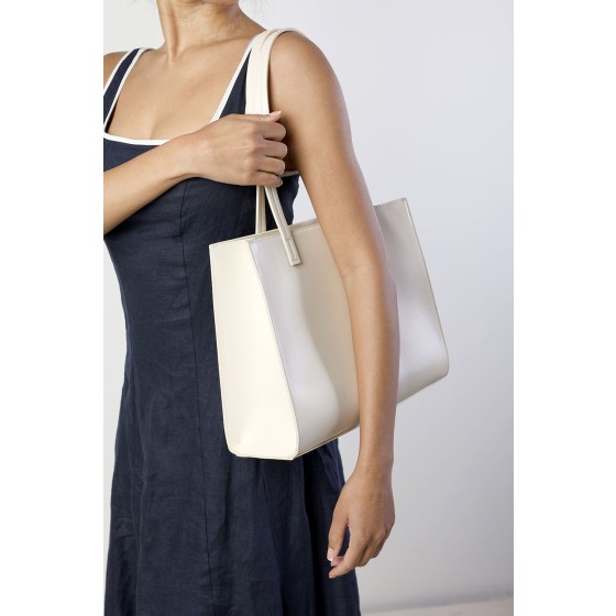 Bailee Double Handle Tote Bag with Central Fastening