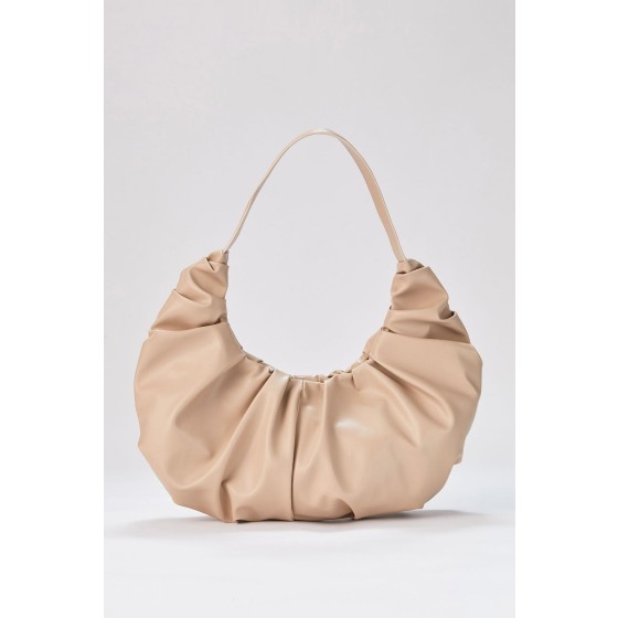 Pu Leather Pleated Shoulder Bag