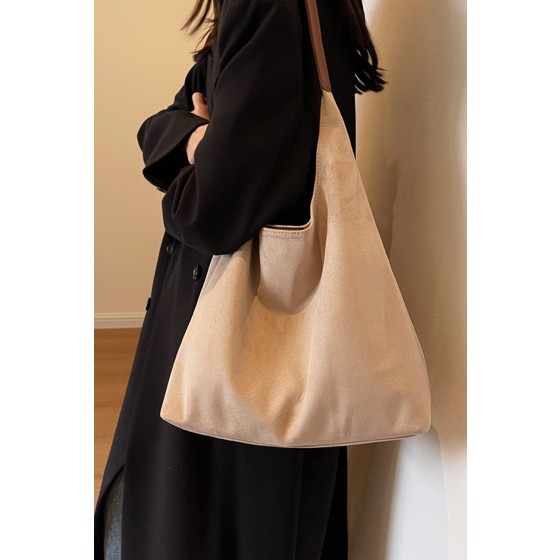 'Alina' Faux Suede Women's Slouchy Shoulder Bag