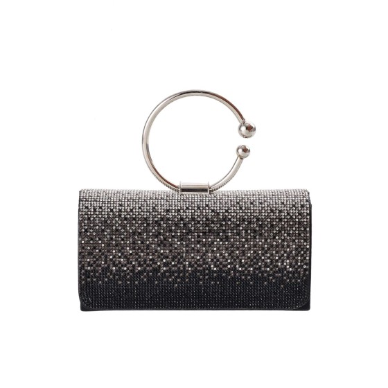 Rhinestone Evening Clutch Bag with Ring Handle