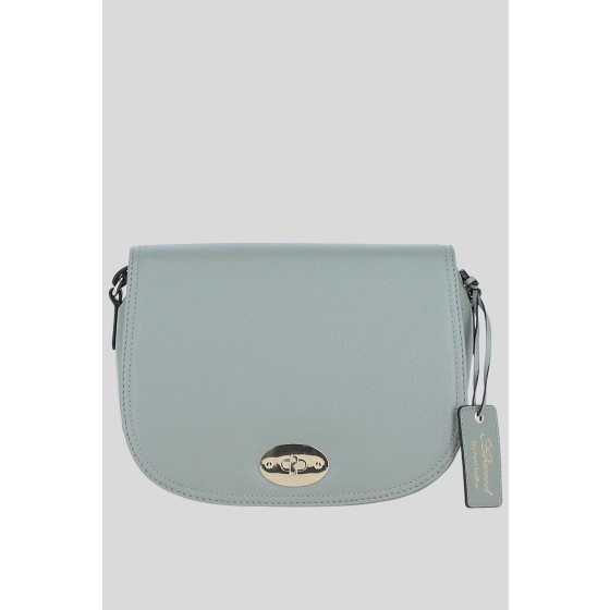 'Stellia' Real Leather Crossbody Bag with Twist Lock
