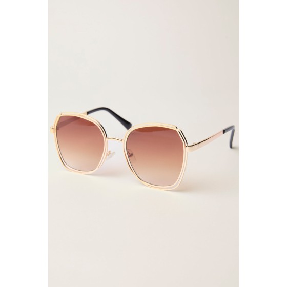 Gold Frame Oversized Sunglasses