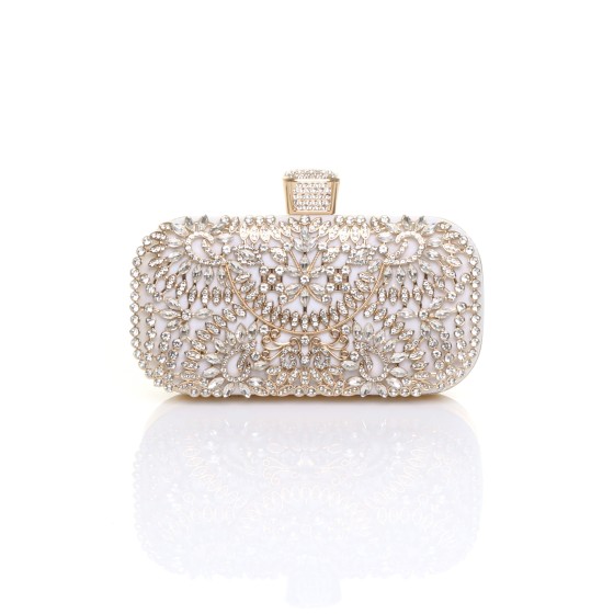 Diamante Embellished Glitter Party Evening Clutch Bag