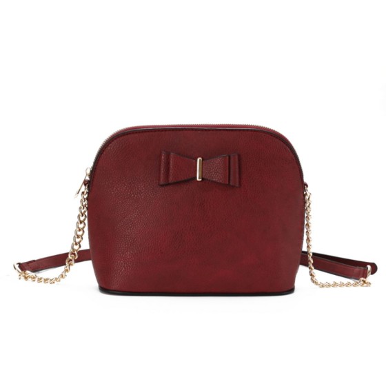 Small Bow Detail  Zip Closure Crossbody bag