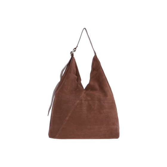 'Tocco di Lusso' Leather Brown Suede Bag