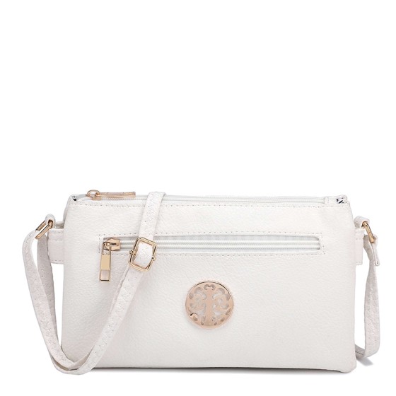 Small Front Zipper Slim Multi Compartments Crossbody Purse Bag