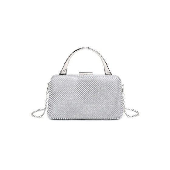 Shiny Evening Clutch Bag With Handle & Chain Strap