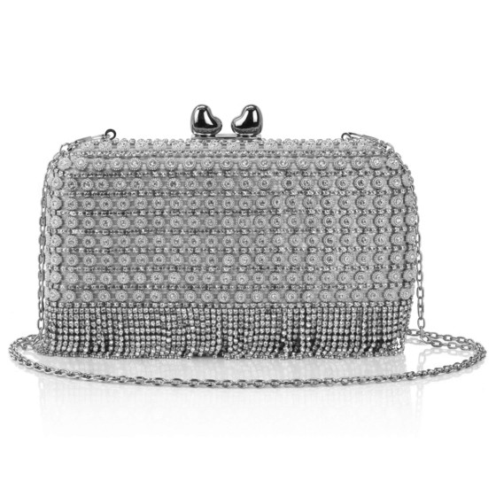 Rhinestone Diamante Tassel Evening Clutch Bag