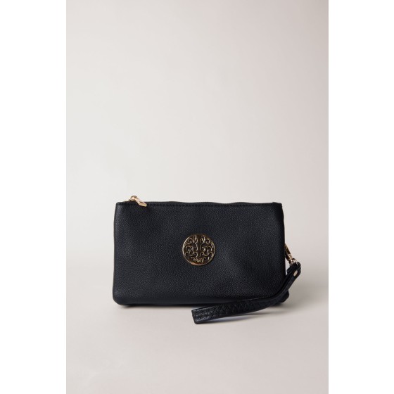 Detailed Zip Up Purse With Detachable Strap