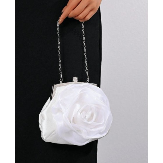 Flower Rose Ruffle Wedding Evening Clutch Bag