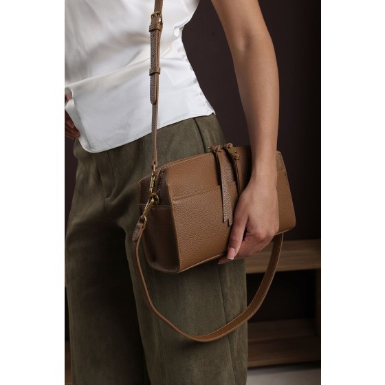 'Dune' Faux Leather Structured Mini Shoulder Bag