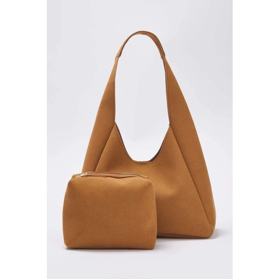 Oval Shoulder Bag With Matching Pouch