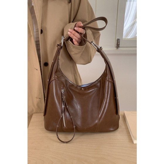 'Harley' Slouchy Shoulder Bag With Zip