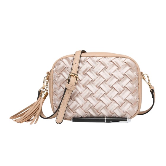 Women's Velvet Woven Pattern Crossbody Shoulder Handbag