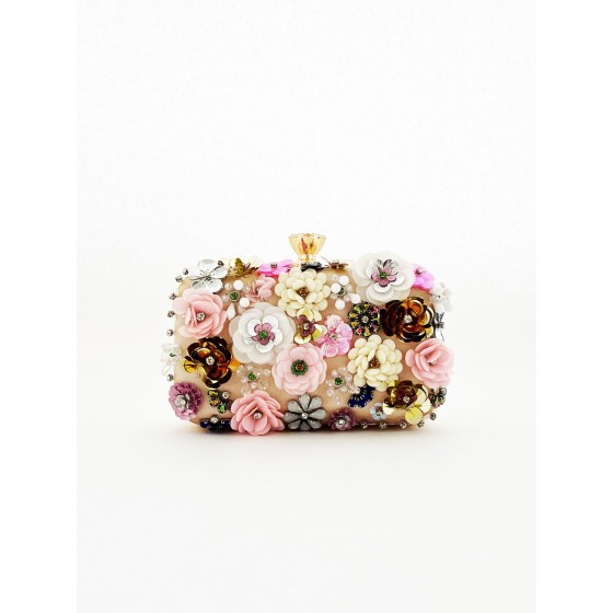 Floral Applique Clutch Bag