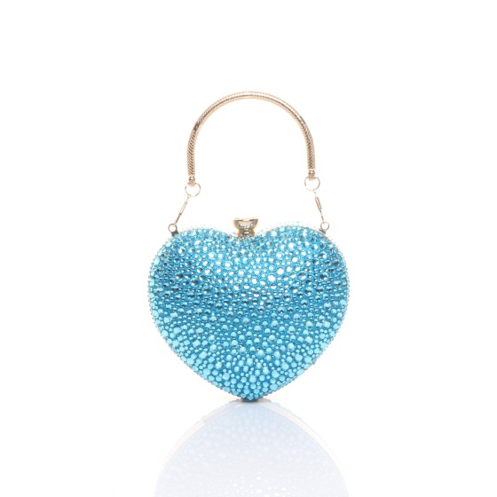 Evening Diamante Heart Shape Prom Party Clutch Bag