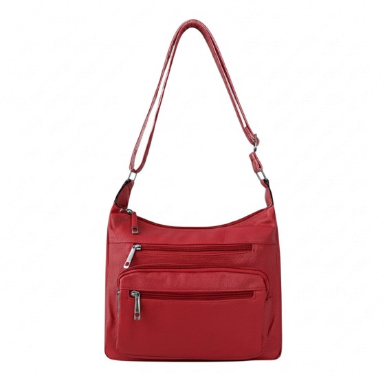 Multi Zipper Pockets  Adjustable Crossbody Shoulder Handbag