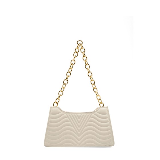 Embossed Pu Leather Chunky Chain Shoulder Bag