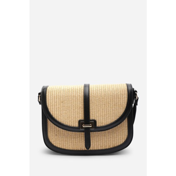 Amira Raffia Cross Body with Flap Bag