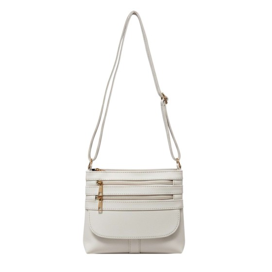 Slim Multi-Pocket Crossbody Bag Zippered Compartments