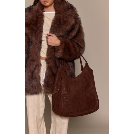 Croc Suede Oversized Tote Bag