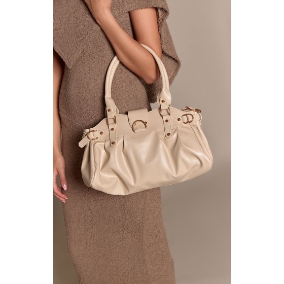 PU Ruched Handbag
