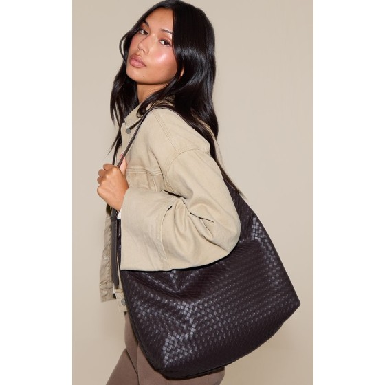 PU Woven Shoulder Bag