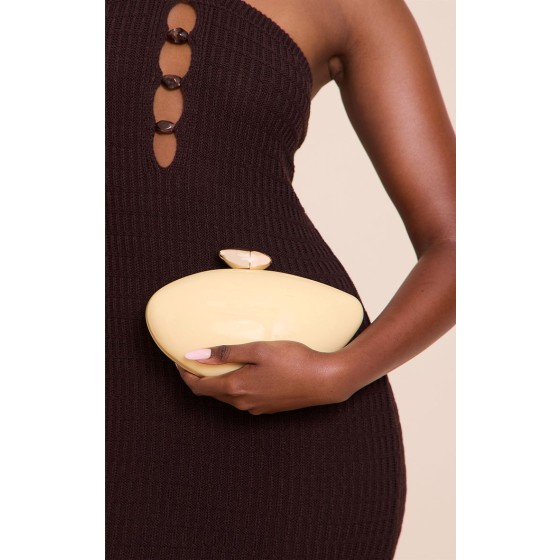 Gradient Shell Gold Hardware Hard Clutch Bag