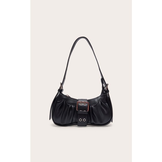 PU Eyelet Buckle Shoulder Bag