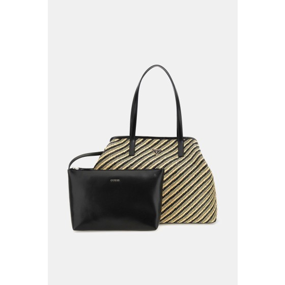 VIKKY II LARGE 2 IN 1 TOTE NATURAL BLACK